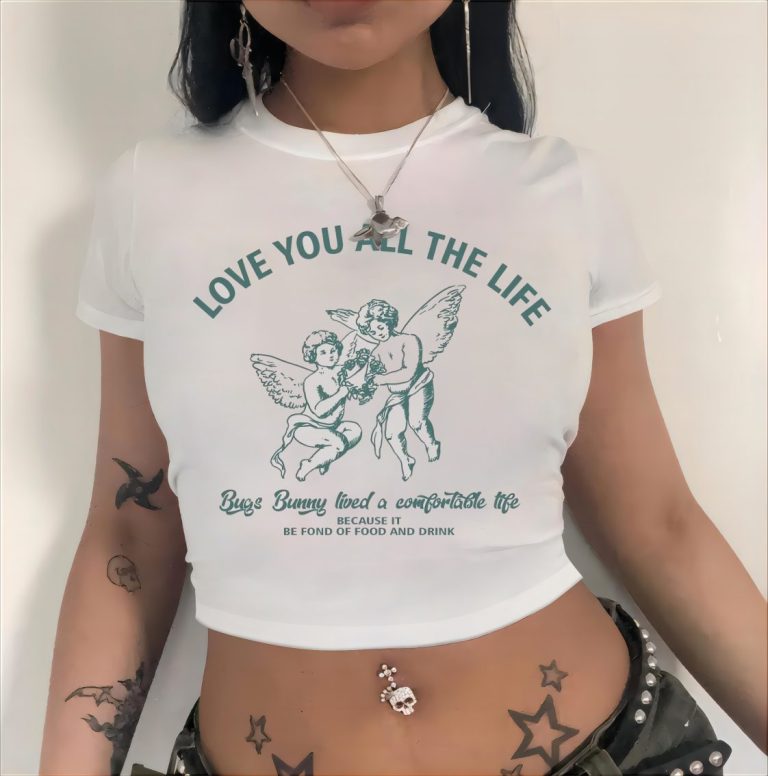 Green Star Print Off-Shoulder Top