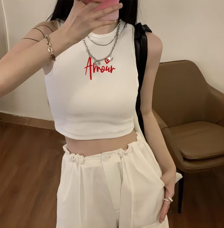 White Cotton Sleeveless Top