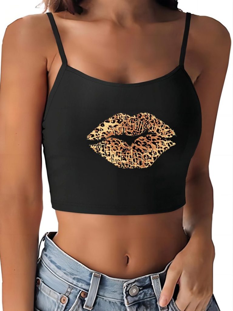 Leopard Print Cap Sleeve Top