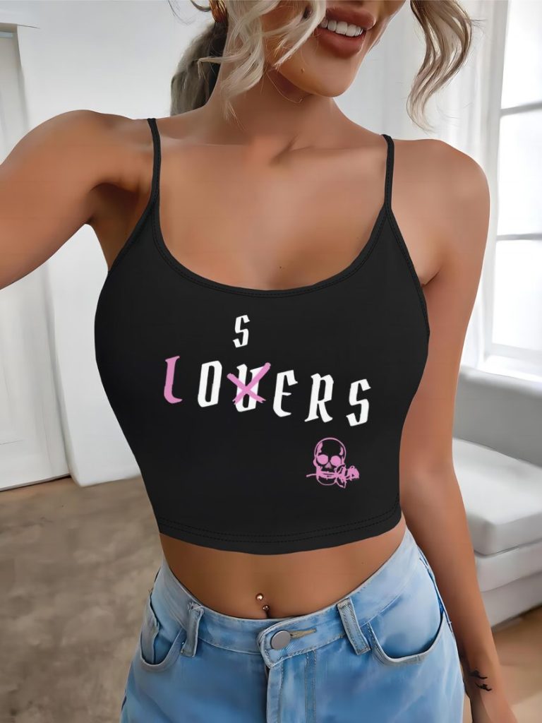 Purple Heart Print Off-Shoulder Top
