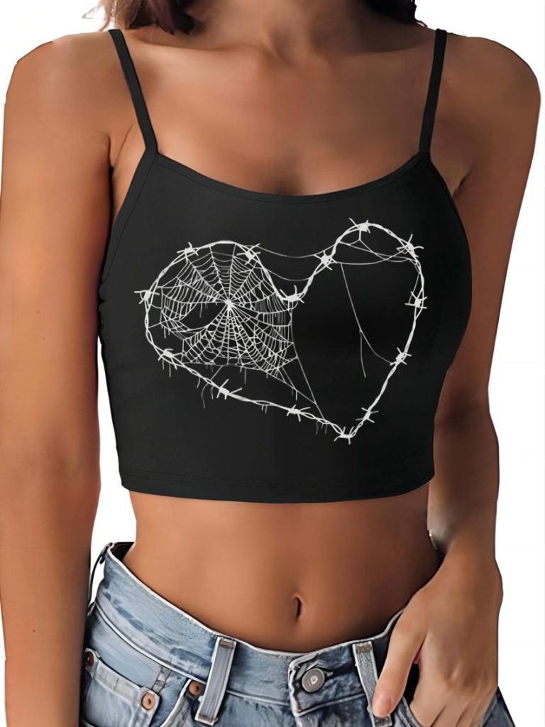 White Abstract Print Top