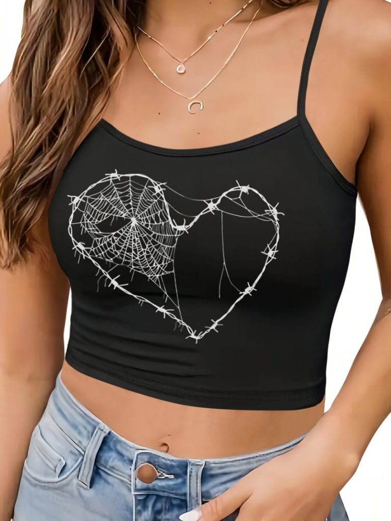Gray Butterfly Print Top
