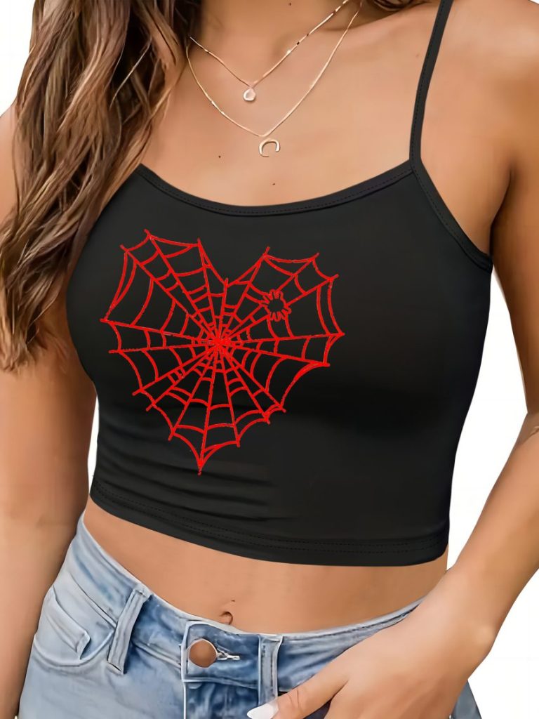 Orange Star Print Top
