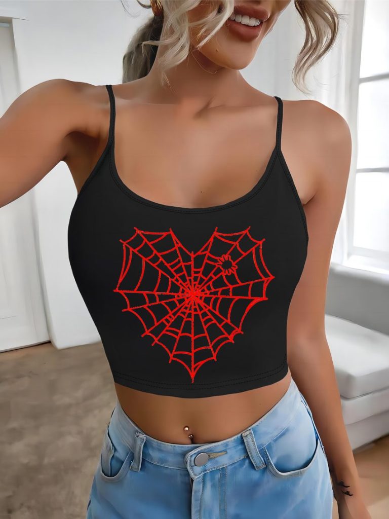 Red Geometric Print Top