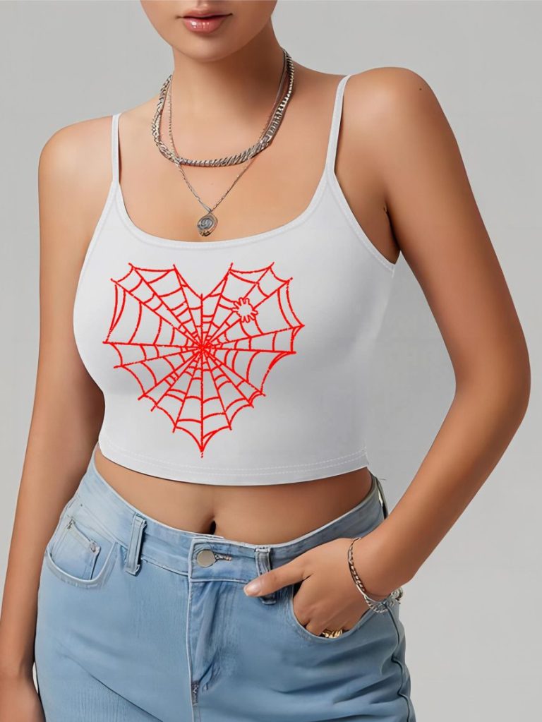 Red Geometric Print Off-Shoulder Top