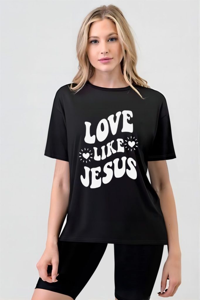 Black Rainbow Print V-Neck Tee