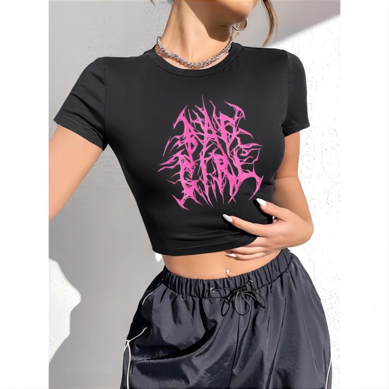 Pink Abstract Print Crew Tee