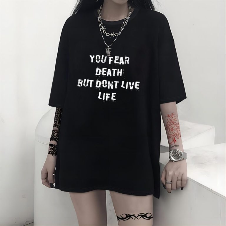 Orange Letter Print Crew Tee