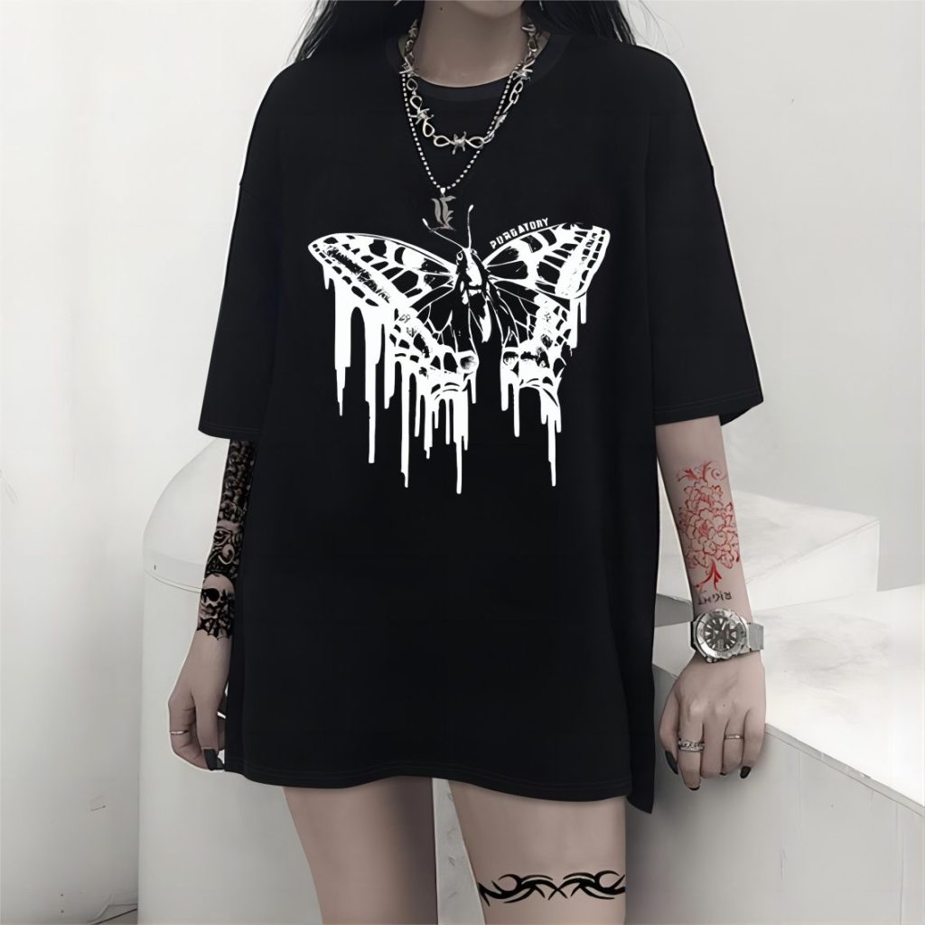 Skull Print Square Tee