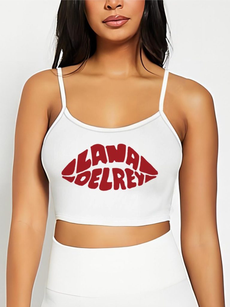 Red Letter Print Halter Top