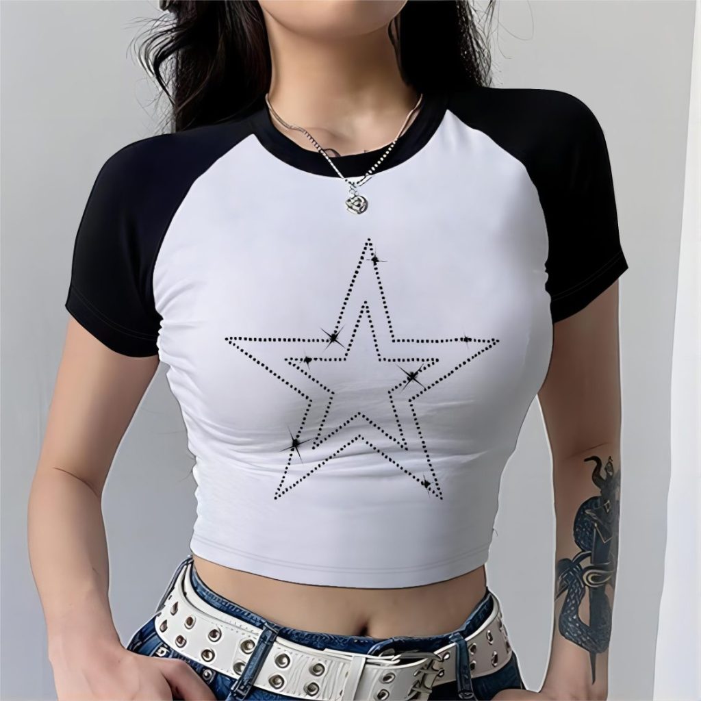 Beige Star Print Halter Top
