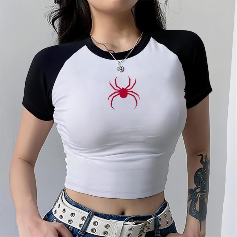 White Star Print Collared Top