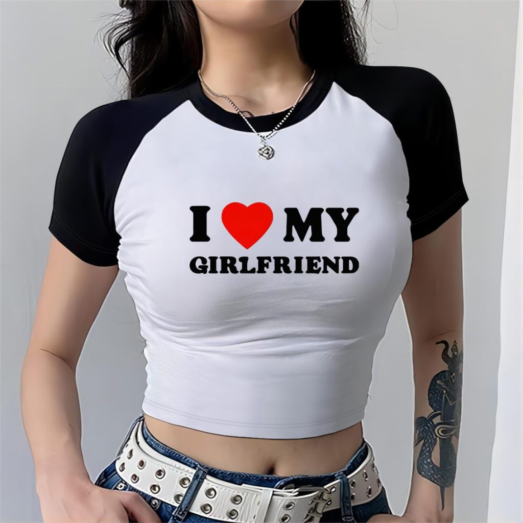 Brown Heart Print Collared Tee