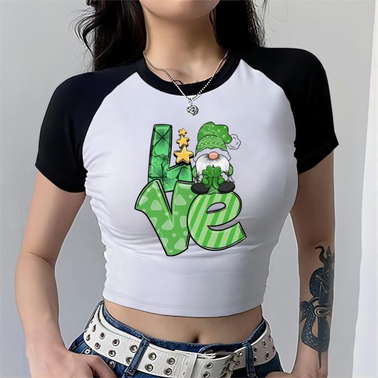 Green Butterfly Print Crew Tee