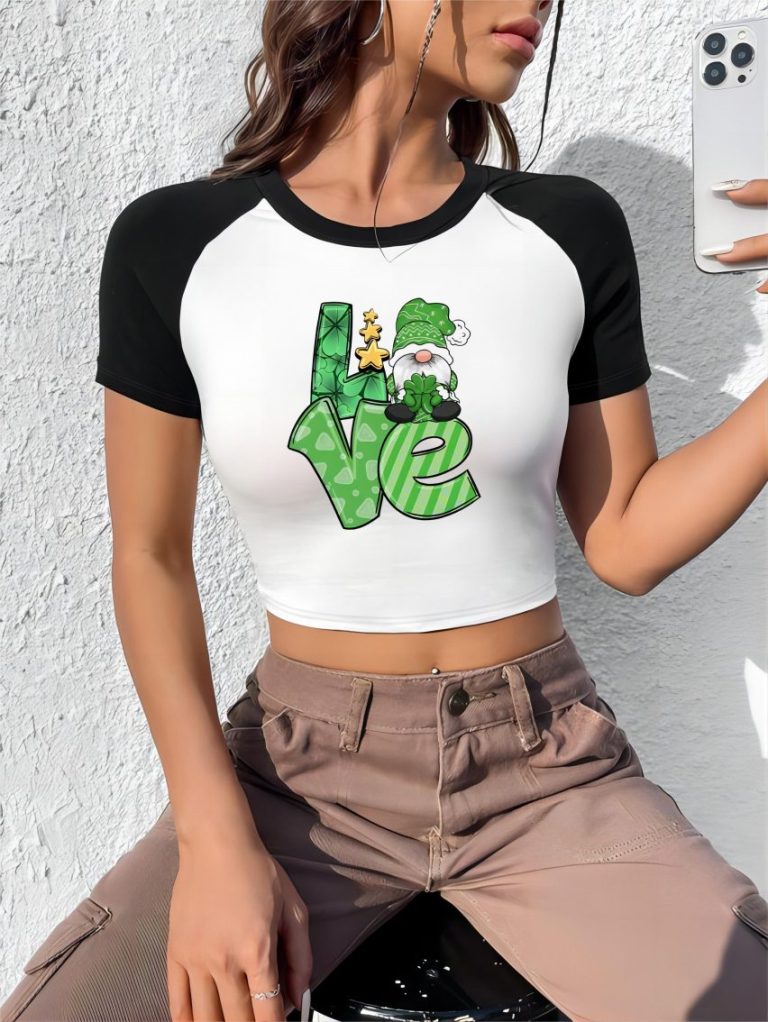 Green Portrait Print Tee