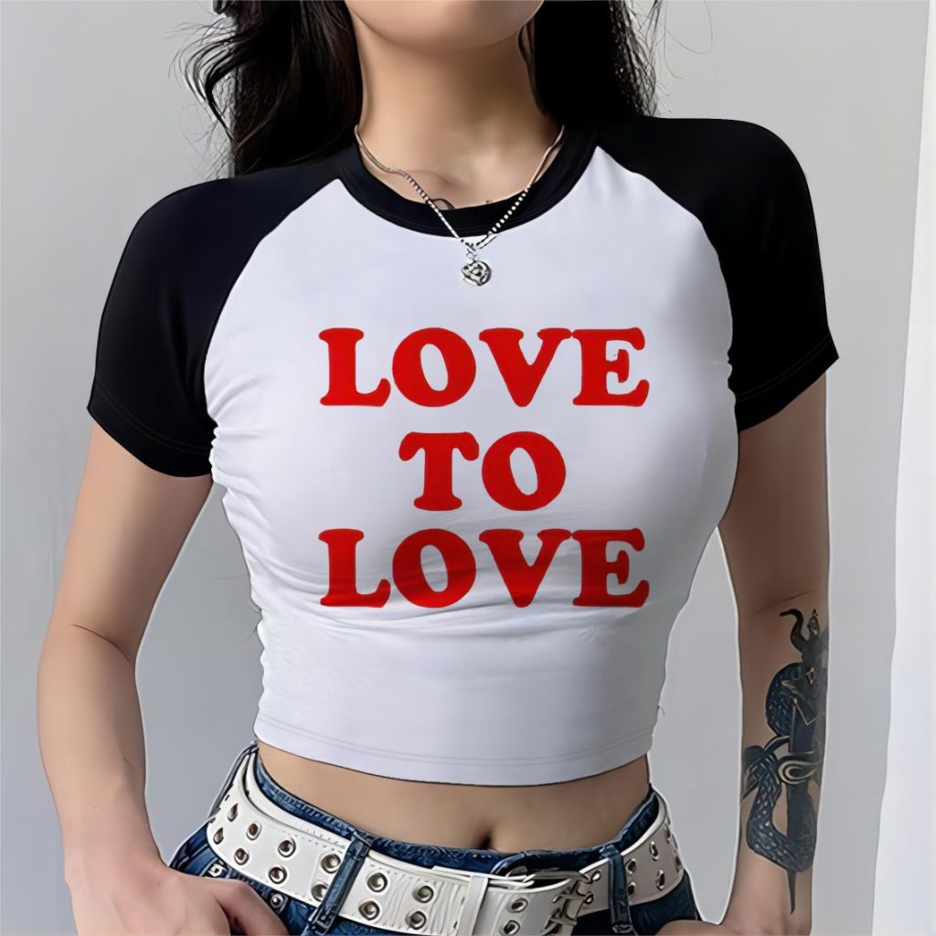 White Heart Print Halter Tee