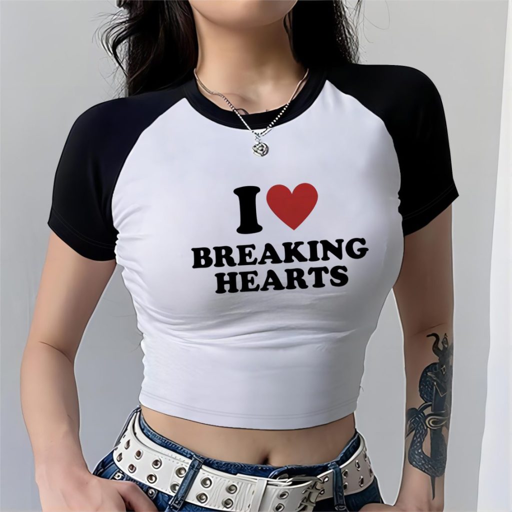 Beige Heart Print Halter Tee