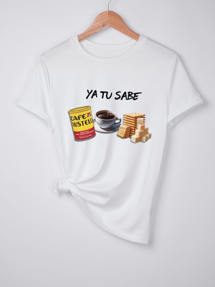 Brown Music Print V-Neck Tee
