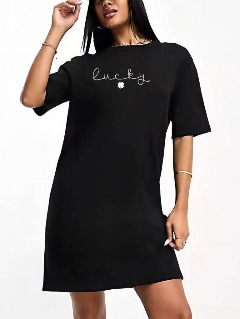 Multicolor Letter Print Collared Tee