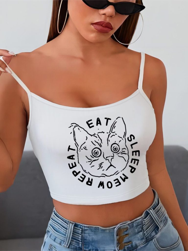 Black Heart Print Crew Top