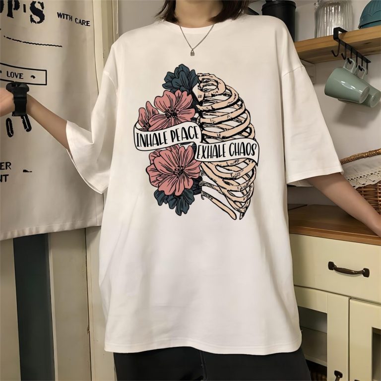 Brown Floral Print Crew Tee