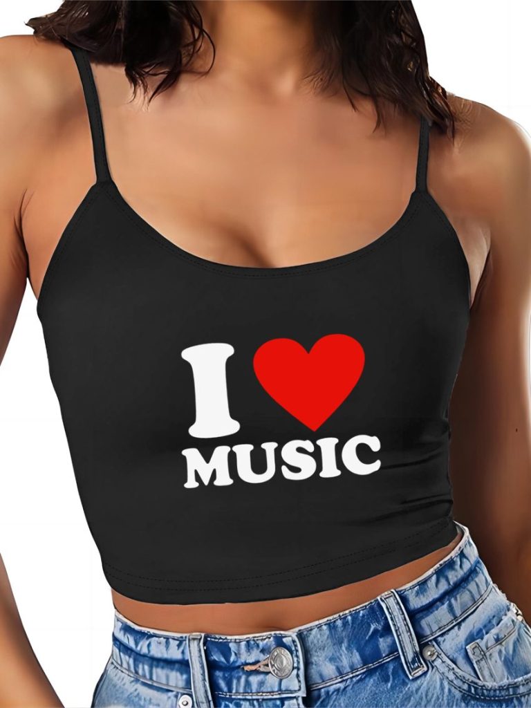 Brown Music Print Halter Top
