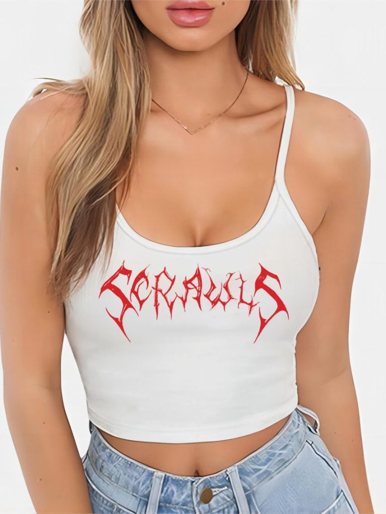 Skull Print Collared Sleeveless Top