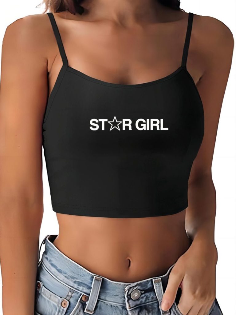Gray Star Print Collared Top