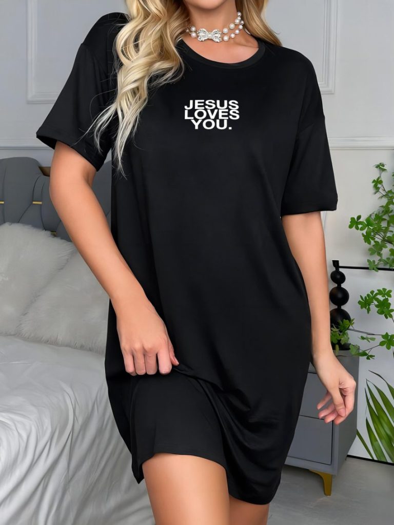 Black Cotton V-Neck Tee