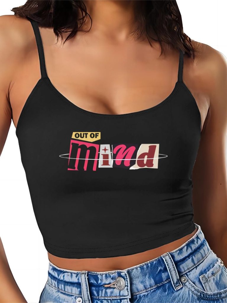 Multicolor Music Print V-Neck Tee