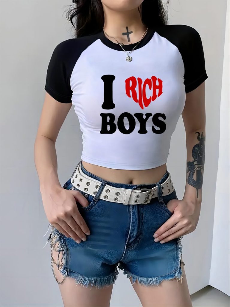Red Music Print Collared Tee