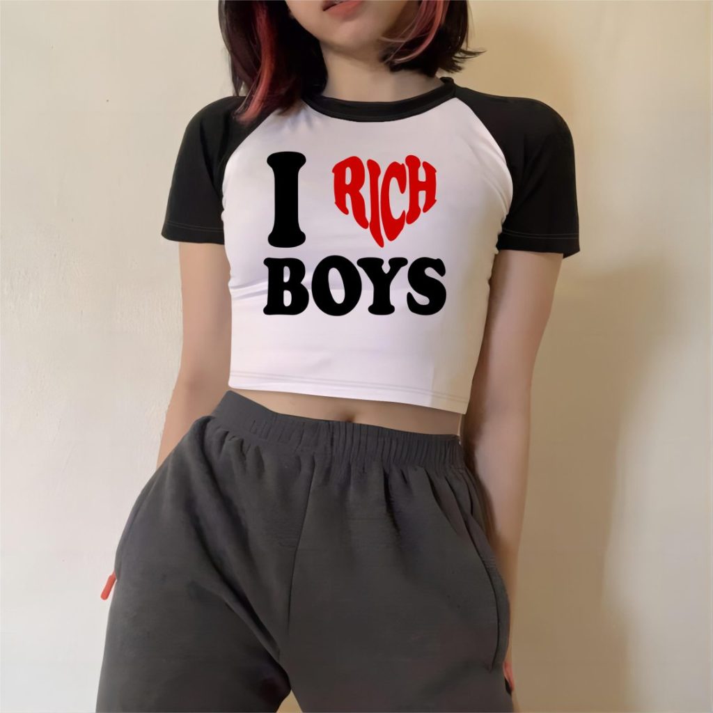 Red Letter Print Collared Tee