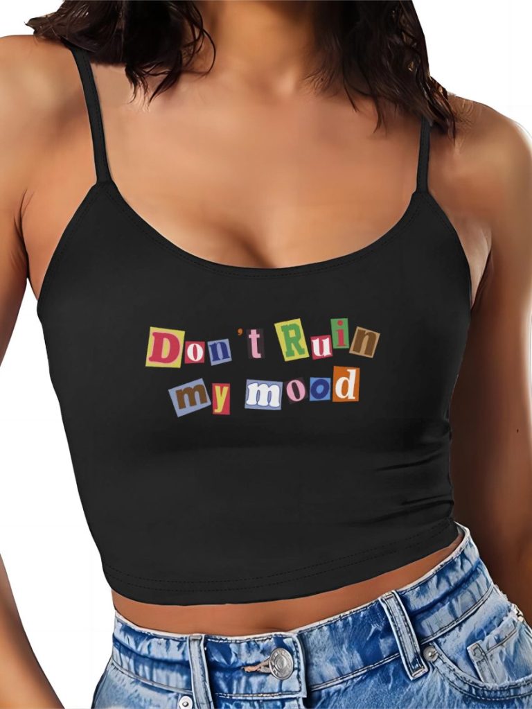 Brown Rainbow Print Top