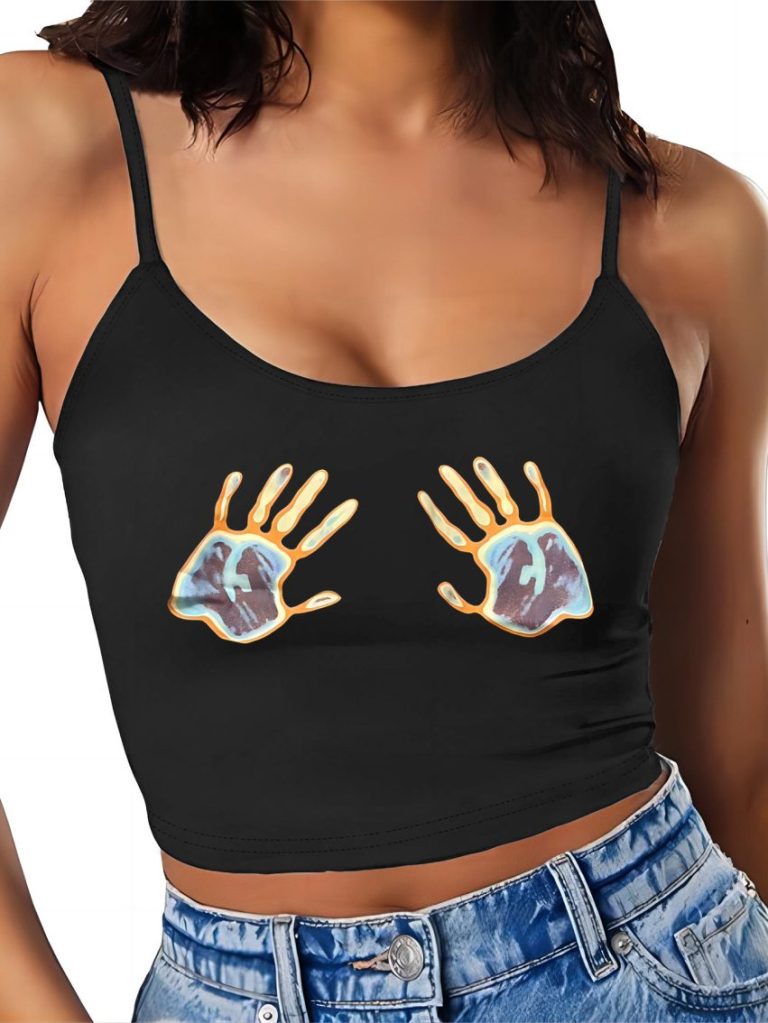 Multicolor Butterfly Print Halter Top