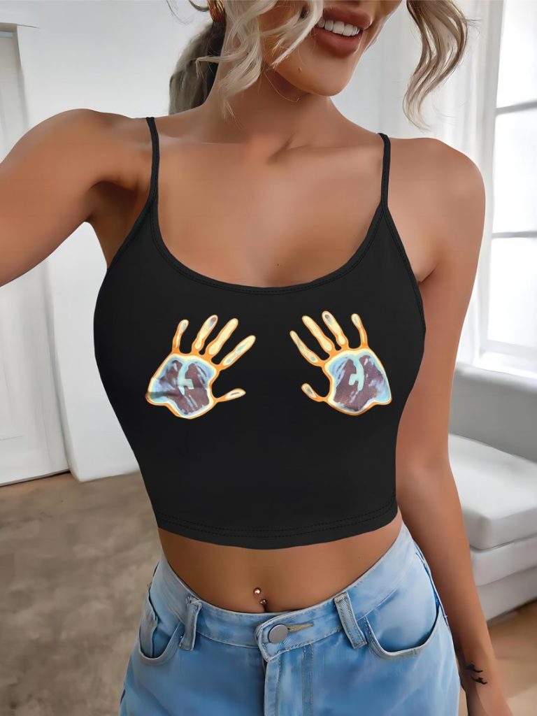 Purple Smiley Print Off-Shoulder Top