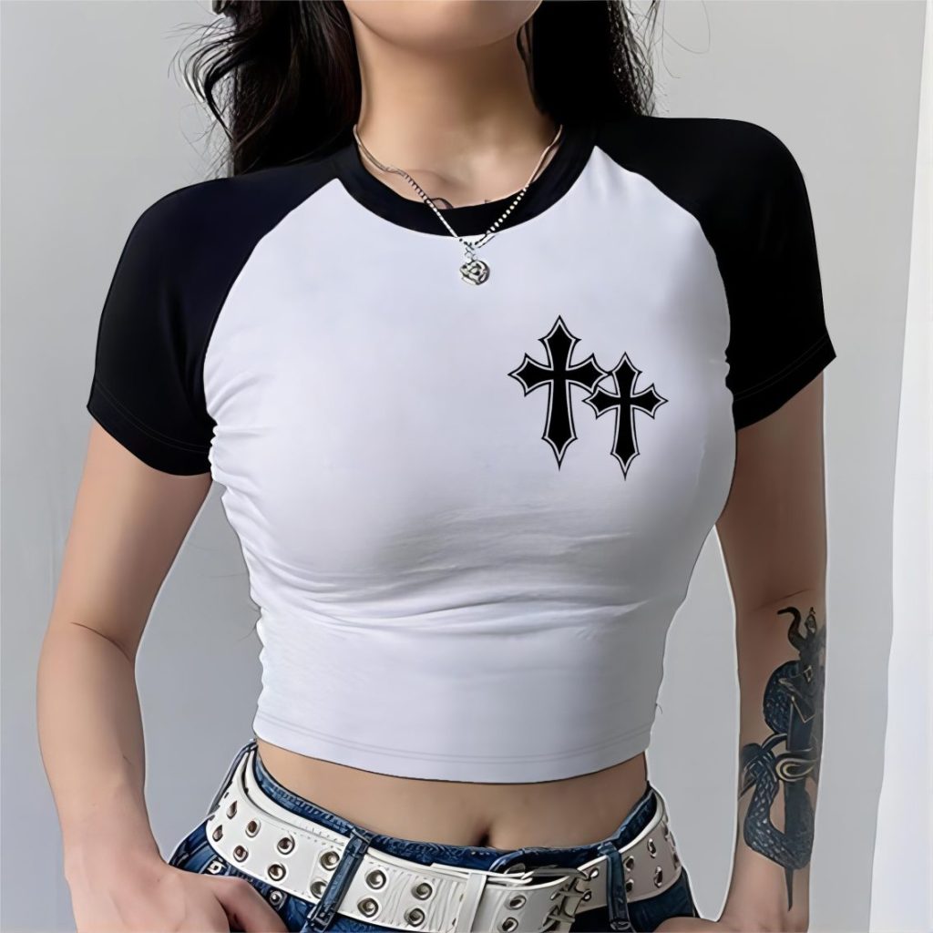 Gray Star Print Tee