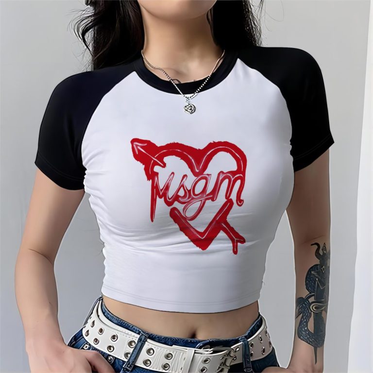 White Butterfly Print V-Neck Tee