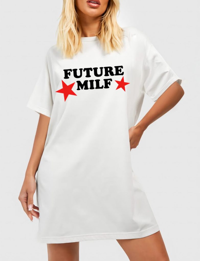 White Geometric Print Crew Tee