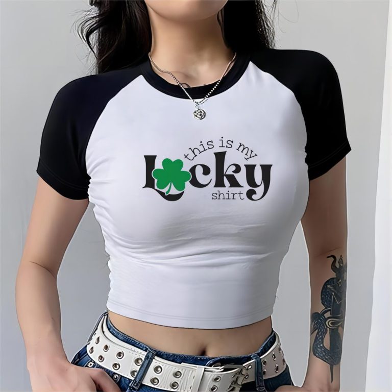 Green Music Print Collared Tee