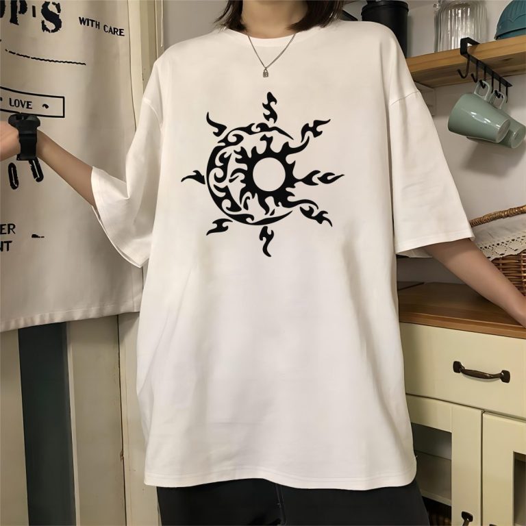 White Star Print Square Tee