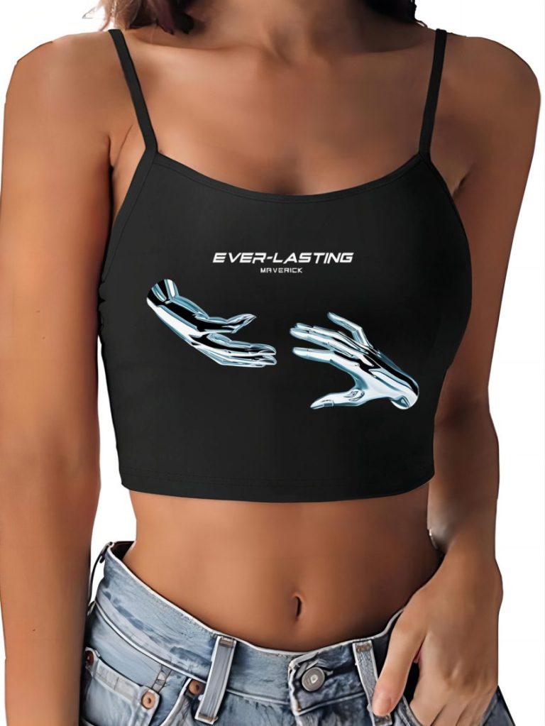 Blue Music Print Halter Top
