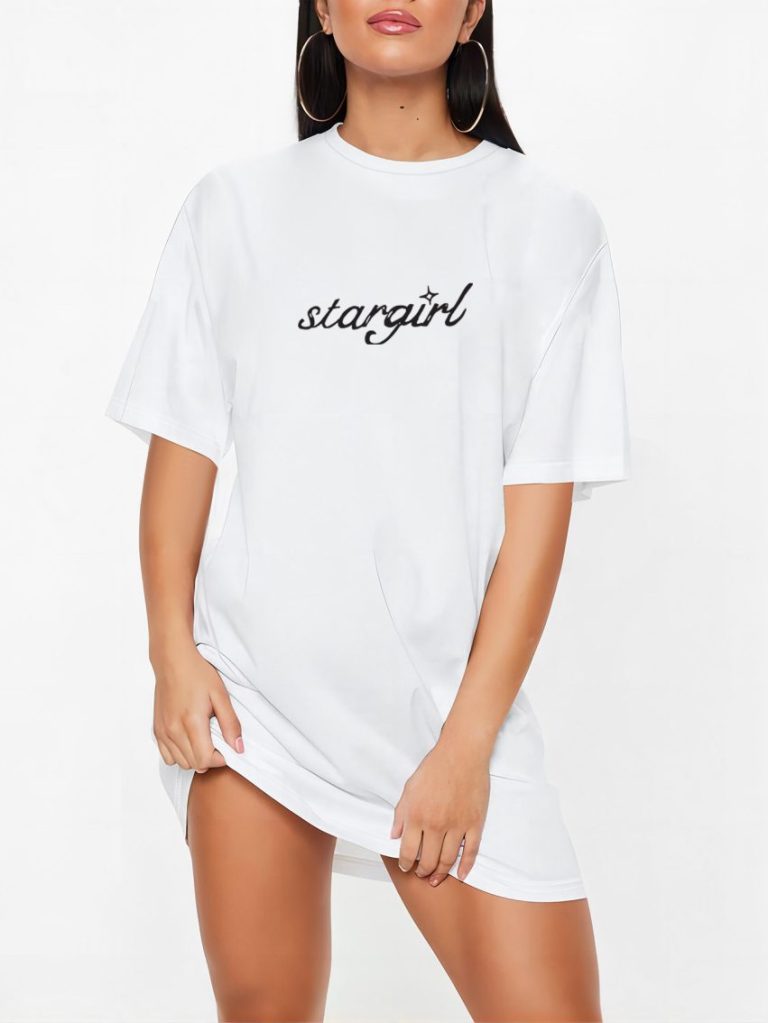 White Letter Print Tee