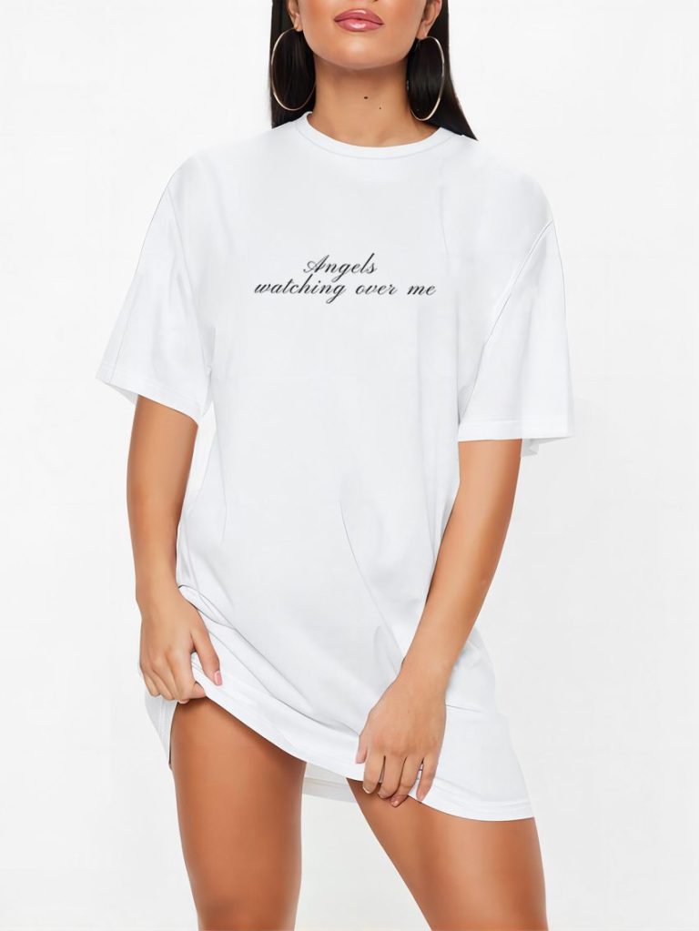 Letter Print V-Neck Tee