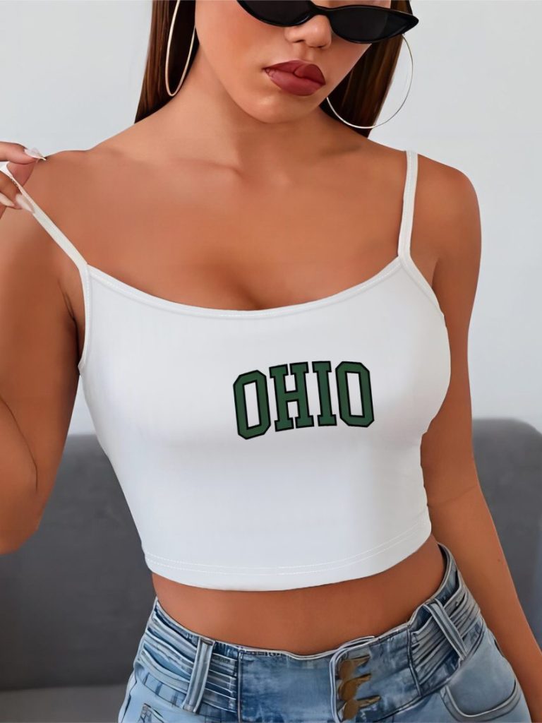 Green Striped Off-Shoulder Top