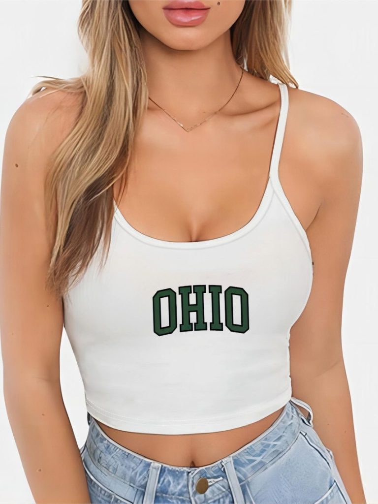 Green Star Print Halter Top