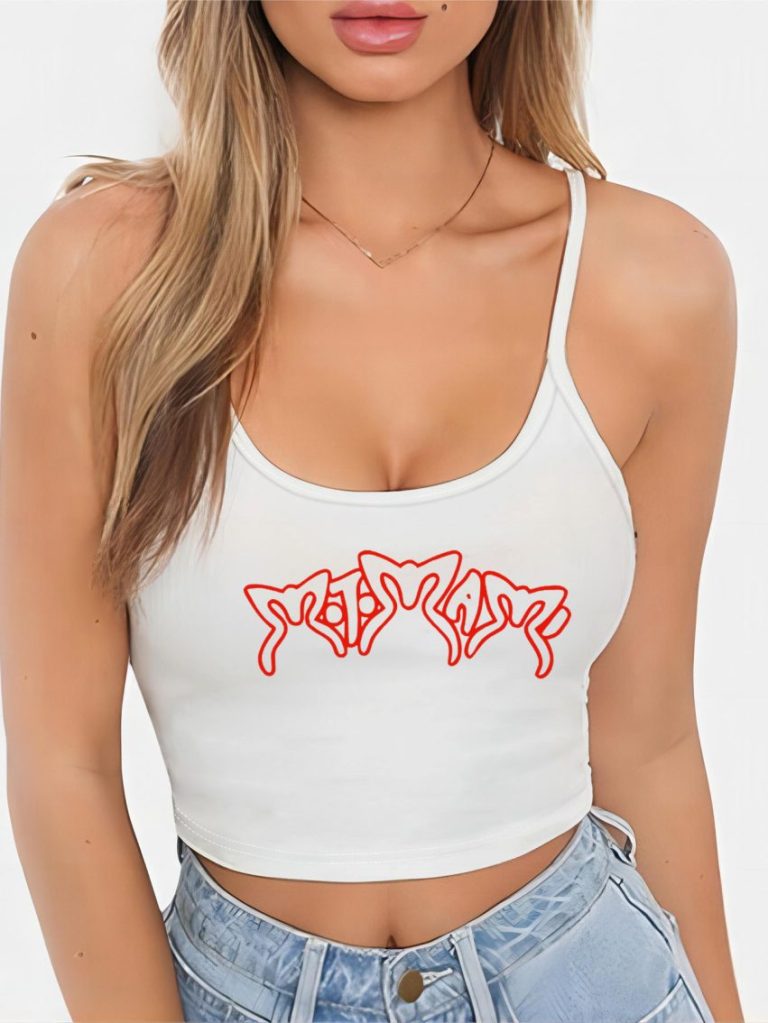 Heart Print Off-Shoulder Top