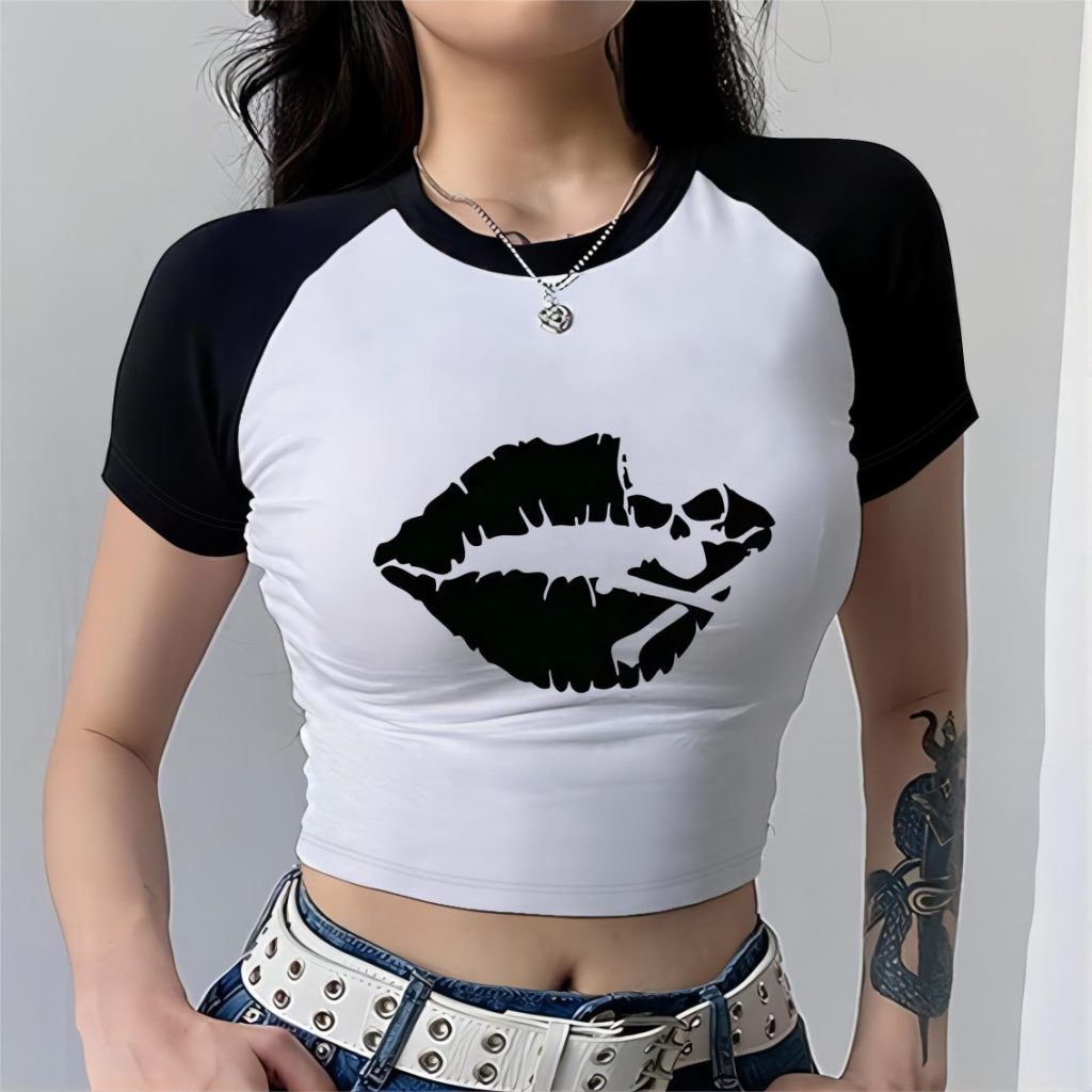 Gray Butterfly Print Tee