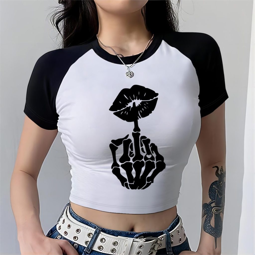 Heart Print 3-4 Sleeve Tee