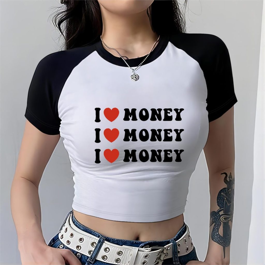Beige Letter Print Crew Tee