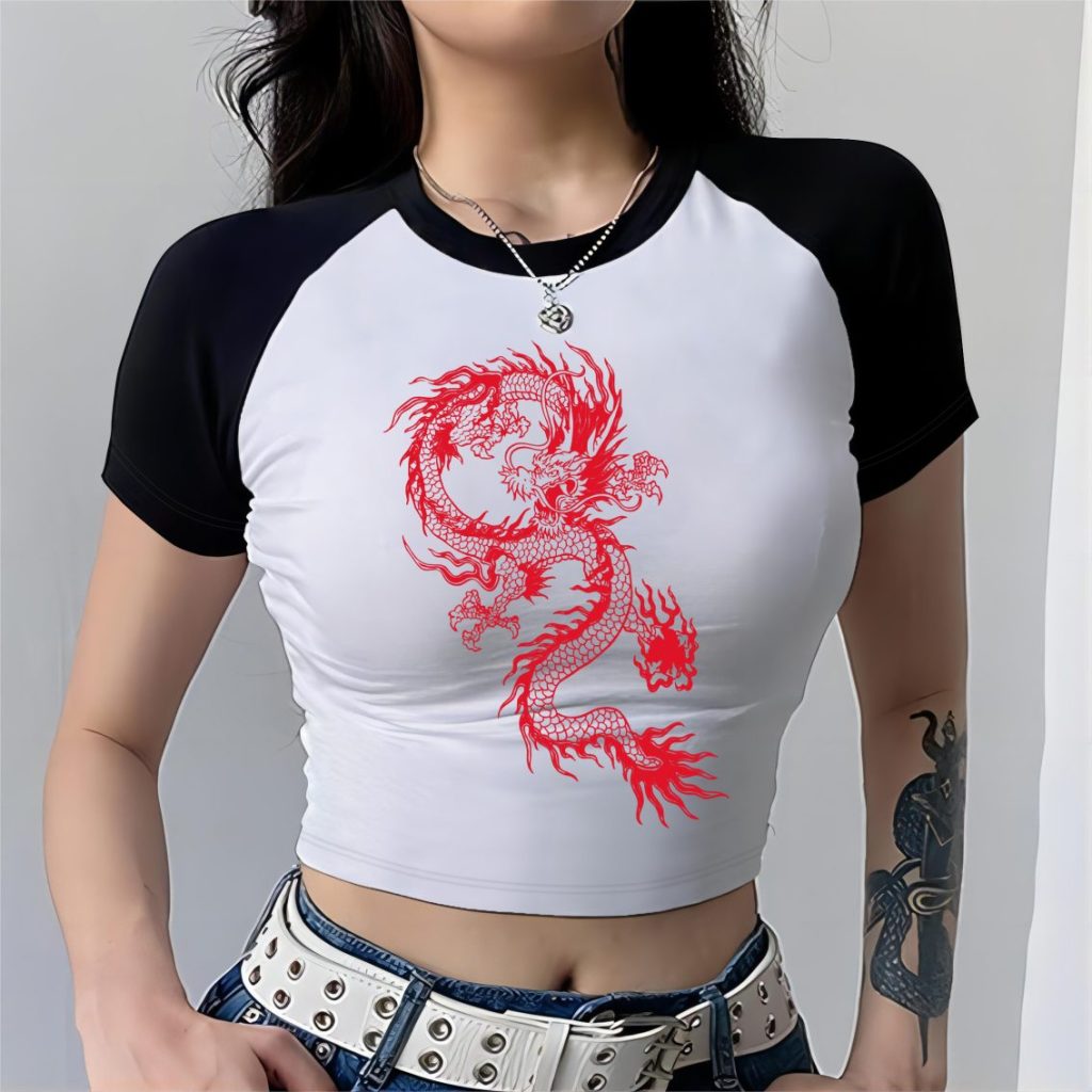 Red Abstract Print Tee